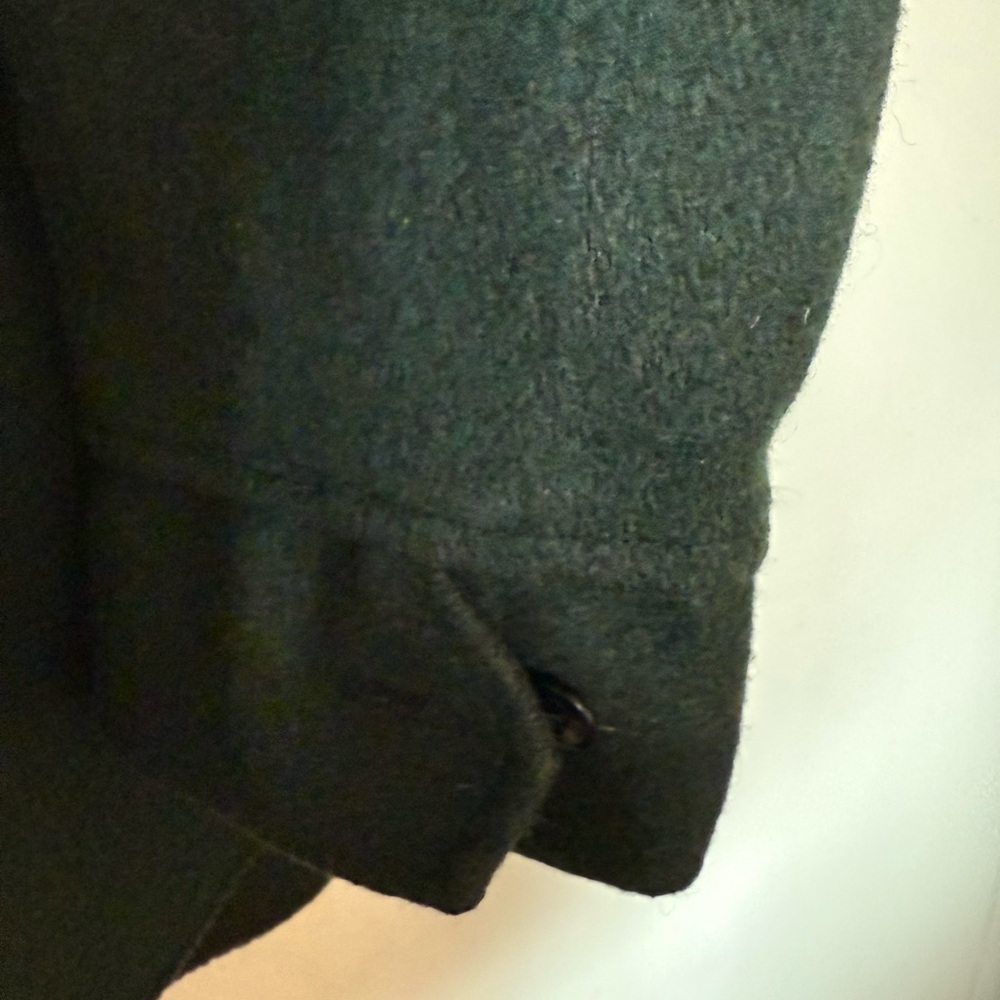 Melton Men's Dark Green Wool Shirt Jacket - Picture 4 of 8